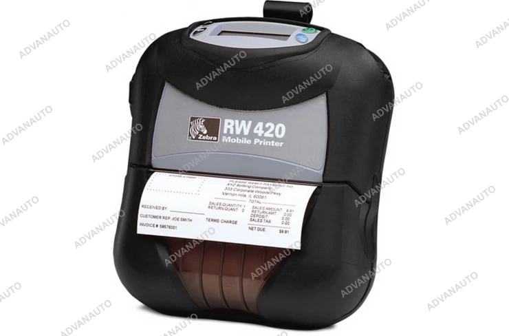 Мобильный принтер этикеток Zebra RW420, Bluetooth, USB, 203 dpi, 104 мм фото 1