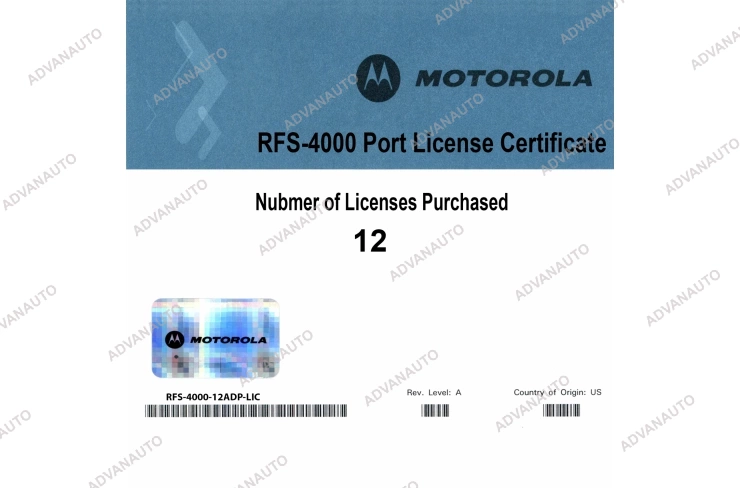 Лицензии Extreme Networks (Motorola) для RFS4000, 12 adaptive licenses RFS-4010-ADP-12 фото 1