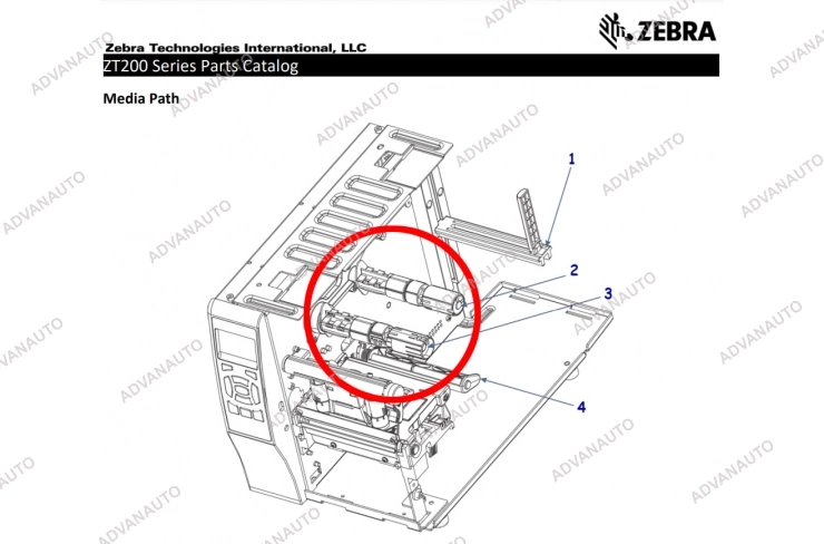 Zebra Механизм риббона в сборе для принтера ZT210, ZT220, ZT230 фото 2