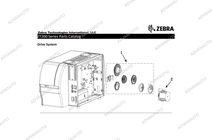 Zebra Комплект шестеренок привода принтера ZT200 series фото 1