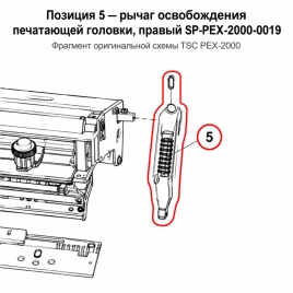 Рычаг печатающей головки TSC PEX-2000, правый (SP-PEX-2000-0019) фото 1