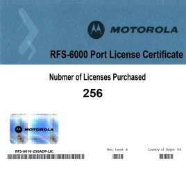 Лицензии Extreme Networks (Motorola) для RFS6000, 256 adaptive licenses RFS-6010-ADP-256