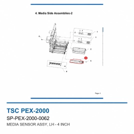 Датчик материала TSC PEX-2000, 4 дюйма, левый (SP-PEX-2000-0062) фото 2