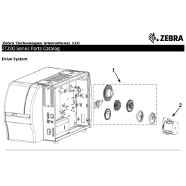 Zebra Комплект шестеренок привода принтера ZT200 series