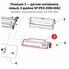 Датчик материала TSC PEX-2000, 4 дюйма, левый (SP-PEX-2000-0062) фото 1