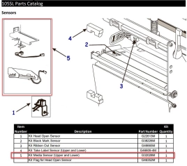Zebra  Датчик Media Sensor (Upper and Lower) 105SL, 90Xi3Plus, 96Xi3Plus
