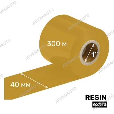 Риббон UnaProf RESIN extra 40 мм x 300 м UP410 1" OUT золото фото 1