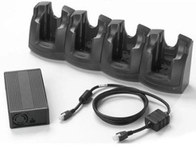 Zebra CRD3X01-401EES, Зарядное устройство 4 Slot Ethernet Charge Cradle Kit includes: 4 Slot Ethernet Cradle, Power Supply PWRS-14000-241R, DC Cord 50 фото 1
