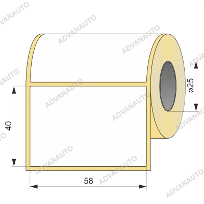 Термоэтикетка ЭКО 58x40, 350 шт  втулка 25 UnaProf фото 1