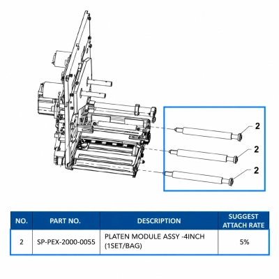 Прижимной ролик TSC PEX-2000, 4 дюйма (SP-PEX-2000-0055) фото 1