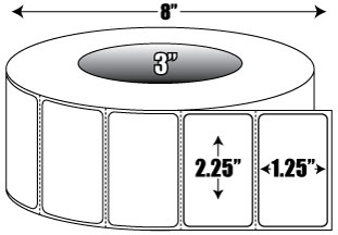 Zebra 800622-125, Этикетки Z-Select 2000T 57x32 мм (5087 эт.) фото 1
