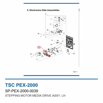 Шаговый двигатель привода материала TSC PEX-2000, левый (SP-PEX-2000-0039) фото 2