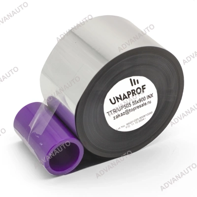 Риббон UnaProf WAX/RESIN NE 55 мм x 900 м UP505 1" IN черный 813520090055BK фото 1
