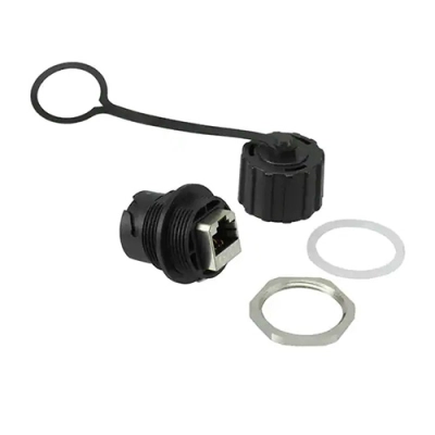Коннектор Ethernet всепогодный Conec RJ45, IP67, проходной фото 1