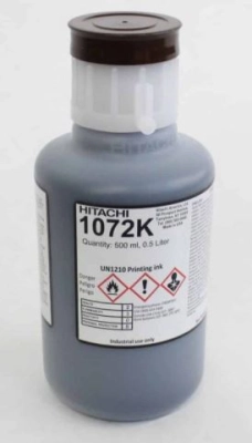 Hitachi Чернила чёрные 1072 для маркировочных принтеров, 500мл фото 1