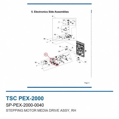 Шаговый двигатель привода материала TSC PEX-2000, правый (SP-PEX-2000-0040) фото 2