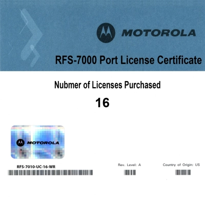 Лицензии Extreme Networks (Motorola) для RFS7000, 16 adaptive licenses RFS-7010-ADP-16 фото 1