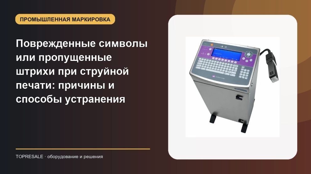 Поврежденные символы или пропущенные штрихи при струйной печати: причины и способы устранения